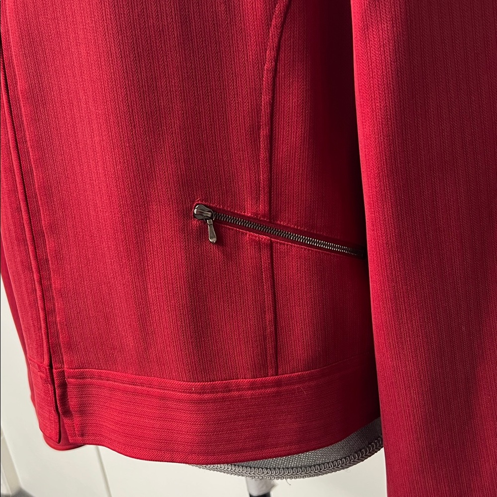 Carlisle brand soft red cropped front zipper jacket. - Picture 5 of 13